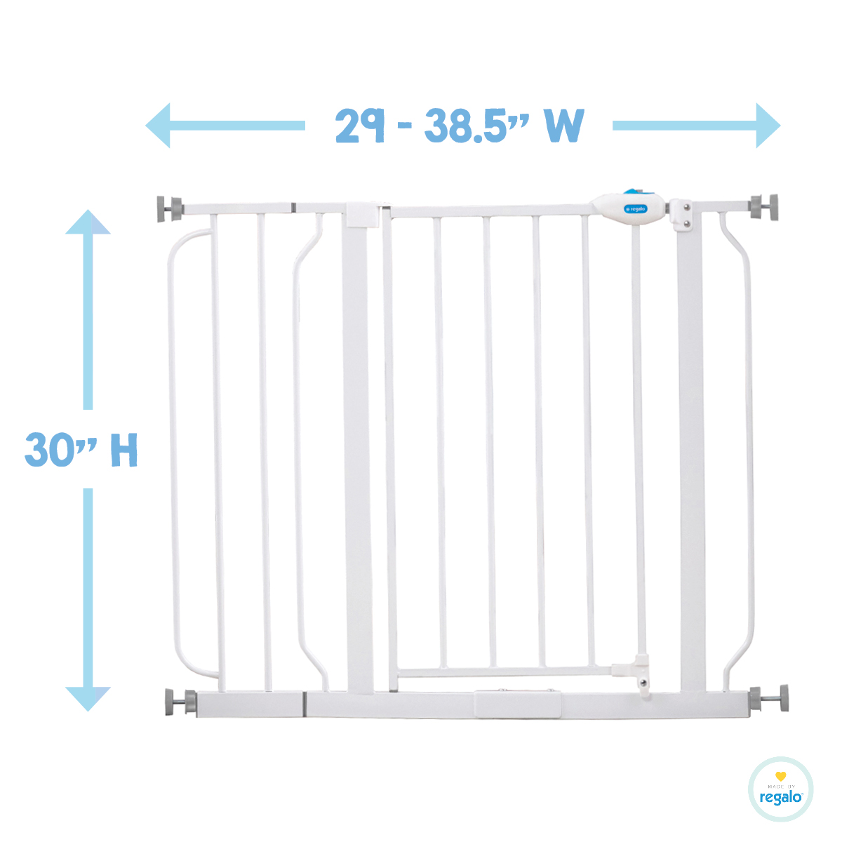 Regalo Extra Wide Baby Gate, 29"-38.5" with Walk Through Door, For Ages 6 to 24 Months - image 3 of 7