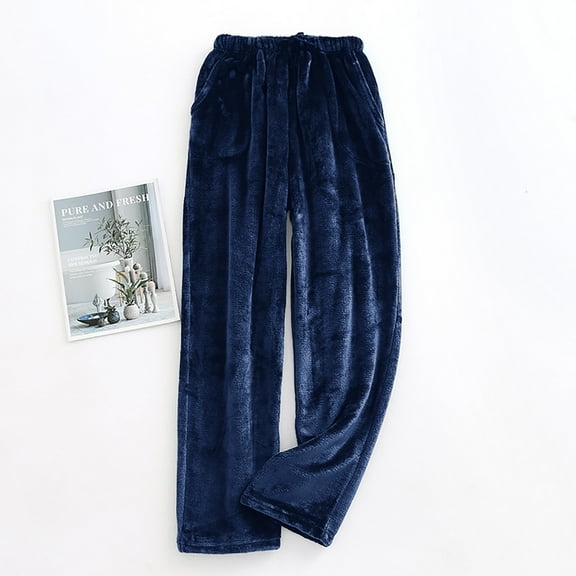 Womens Plush Pajama Pants Drawstring Fuzzy Flannel Pj Pants Lounge Bottoms Sleepwear Velvet Home Pants with Pockets