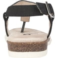 thumbnail image 4 of WHITE MOUNTAIN Womens Black Adjustable Ankle Strap Cushioned Embellished T-Strap Parana Open Toe Buckle Thong Sandals 8 M, 4 of 6