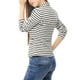 thumbnail image 4 of Blazer A Rayas Con Cierre De Botón Y Bolsillo Con Solapa Con Muesca Para Mujer Blanco XL, 4 of 5