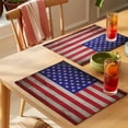 thumbnail image 4 of Independence Day Placemats Set of 4, Retro USA Flag Patriotic Vintage Non-Slip Place Mats Washable Table Mats for Kitchen Dining Table Decorations Indoor/Outdoor, 4 of 9