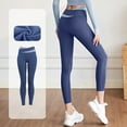 thumbnail image 4 of High Waisted Yoga Pants for Women Cross Yoga Pants Tall Fleece Sports Leggings Comfy Sweatpants Joggers Hip Lift Pants, 4 of 8