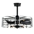 thumbnail image 3 of Uli 24 in. 5-Light Indoor Matte Black and Chrome Finish Ceiling Fan with Light Kit, 3 of 5
