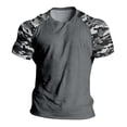 thumbnail image 5 of SOFTCCLO Mens T-shirts Short Sleeve Crewneck T Shirt with Camo Raglan Sleeves Casual Summer Lightweight Tees for Men Grey XXXL, 5 of 5