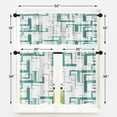 thumbnail image 3 of Emvency 36 Inch Kitchen Curtains Teal and Grey Geometric Abstract Art Window Curtains and Valances Set of 3, White Modern Art Background Short Tier Curtain for Kitchen,Vintage Small Kitchen Decor, 3 of 6