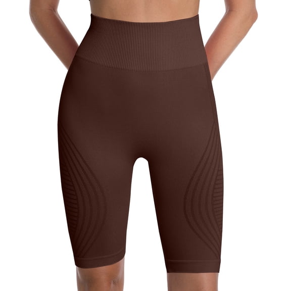 Womens Biker Shorts Womens Hip Lifting Fitness Pants With Textured Compression And Tight Fit High Waisted Peach Hip Yoga Shorts Athletic Seamless Summer Yoga Shorts For Women Brown XXXL