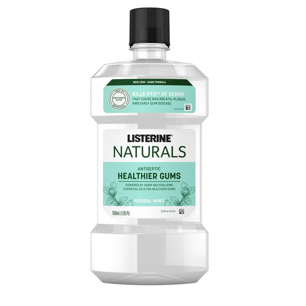 Listerine Naturals Antiseptic Mouthwash, FluorideFree, Mint, 500 mL
