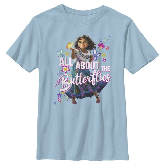 Boy's Encanto Mirabel All About the Butterflies  Graphic Tee Light Blue X Small