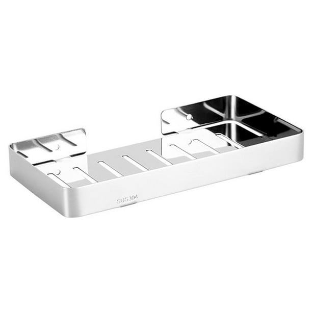 Jaboneras de baño de pared, estante de adhesivo, estuche de para jabón, soporte de esponja para fregadero de cocina para fregadero, - plata Sunnimix Platos de jabón de baño