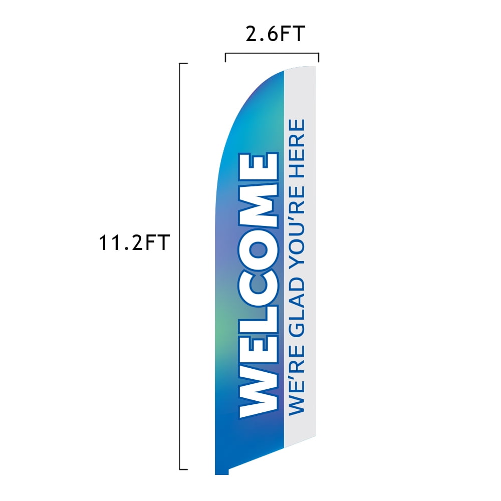 Vispronet Premium Welcome to Church Flag, 13ft, Pole Set, Both Bases