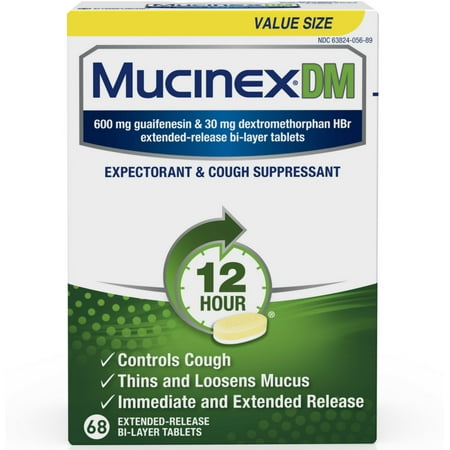 Mucinex DM Extended Release Bi-Layer Tablet, Expectorant & Cough Suppressant 68 ea