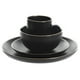 thumbnail image 3 of Juego de vajilla Gibson Home Rockaway, redondo, 16 piezas, borde negro/dorado, 3 of 7