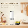 thumbnail image 3 of Dompilc Gravity Electric Salt & Pepper Grinder Set – Battery-Powered (6 AAA Each), Adjustable Roughness, LED Light, 3 of 8