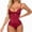 D-Red, variant on Women One Piece Lingerie Deep V Underwear Lace Bodysuit (A-Black,M)