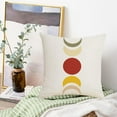 thumbnail image 6 of Boho Throw Pillow Covers 18x18 Set of 4 Mid Century Modern Geometric Cotton Linen Sun and Moon Throw Pillow Case Decorative Sunrise Cushion Cover for Couch Beadroom Sofa, 6 of 6