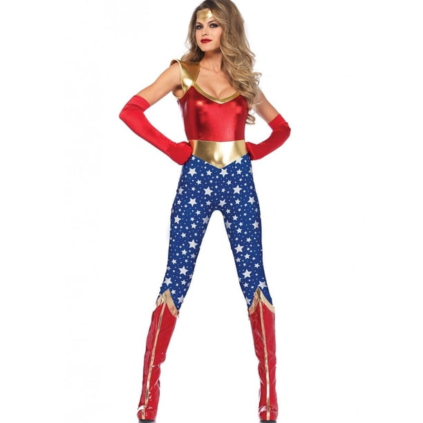 Disfraz Premium Adulto Leg Avenue Mujer Maravilla De Dama Color Azul Talla :L