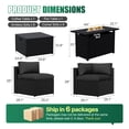 thumbnail image 2 of Clouddwell 12-Piece Patio Furniture Set With Fire Table On Sale, Black Rattan Wicker Outdoor Sectional Sofa Couch with Table Patio Conversation Set for Lawn& Backyard, Black, 2 of 6