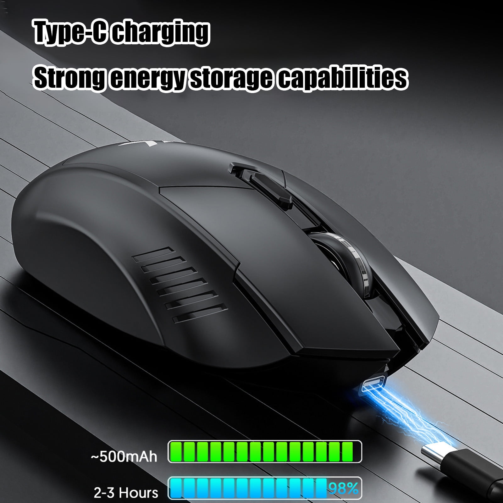 JilgTeok 2 Packs Wireless Bluetooth Mouse 1600 DPI Adjustable Type C Fast Charging for PC Laptop Gaming Office Computer