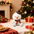 thumbnail image 4 of Christmas P Dolls - Santa/Snowman/Deer Stuffed Figurines, Cute Festive Details, Soft Fabric, Ideal Home Holiday Decor & Small Gifts, White, 5.9in/15cm, 4 of 6