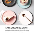 thumbnail image 2 of 1pc Coloured Ceramic Tableware Western Steak Plate Microwave Oven Available Ceramic Food Plate Round Shape (Pink 8 Inches), 2 of 8