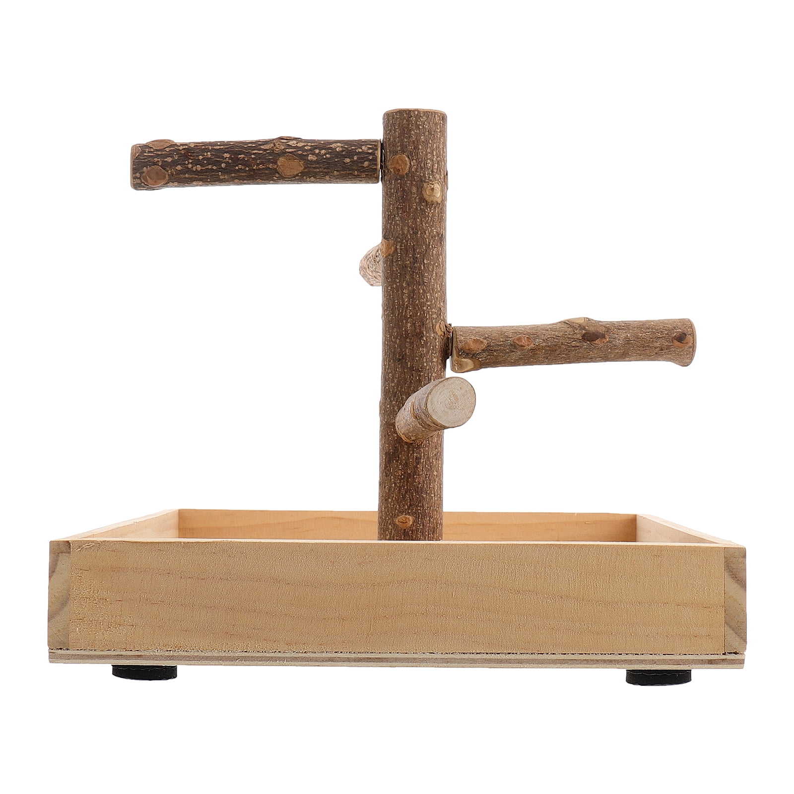 Hemoton Bird Stand Parrot Perch Wood Play Tree Pet Wooden Cage Perches
