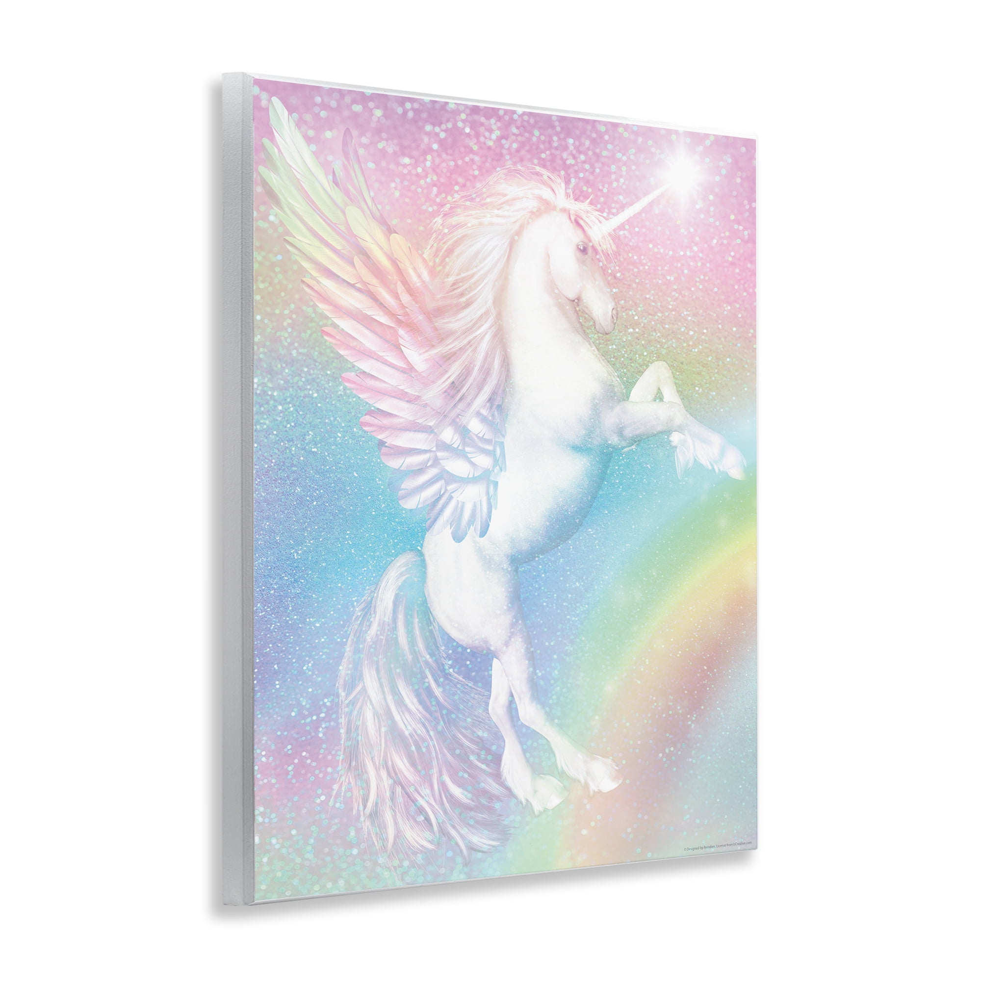 Stupell Industries Pastel Glitz Unicorn Fantasy & Sci-Fi Painting Unframed Art Print Wall Art, 11 x 14
