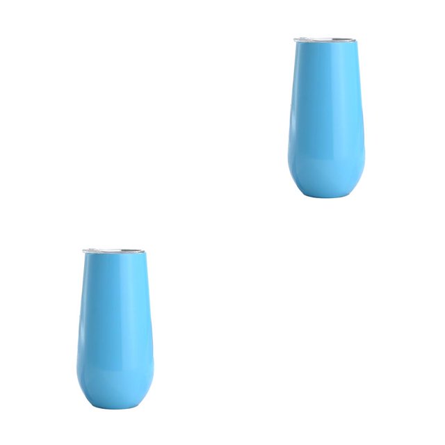 Advancent Copas de cóctel de doble capa, flauta de champán de varios colores, vasos de OZ irrompibles, vaso de vino de regalo dulce, azul cielo Cielo azul arpox.180ml 2piezas