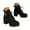 Black, variant on Mepaouo Women's Chunky Heel Ankle Boots Lace up Combat Short Booties Platform Motorcycle Dress Shoes