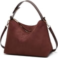 thumbnail image 4 of GASTROPOD 2026 New Suede Bag Slouchy Shoulder Bag for Women Crescent Satchel Crossbody Purse Brown Suede Bag Work Tote Handbags, 4 of 7