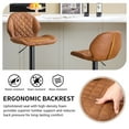 thumbnail image 5 of FIRAVOE Swivel Bar Stools Set of 3, Adjustable Barstools with Back (24"-33") Faux Leather Upholstered Counter Height Bar Stools for Kitchen Island, Brown, 5 of 8