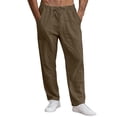 thumbnail image 6 of Ahabrexf Linen Trousers for Men, Solid Color, Casual, Pants, Khaki 98% Linen 2% Spandex, 6 of 9