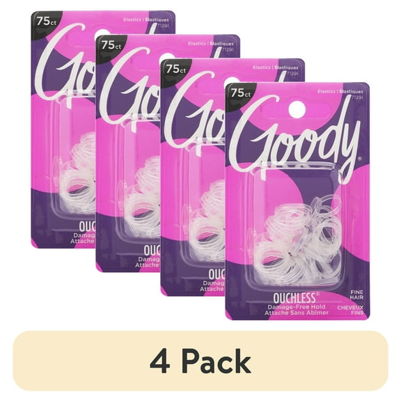 (4 pack) Goody® Clear Elastics, 75 CT