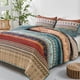 thumbnail image 2 of Set de edredón WONGS BEDDING Boho Queen de microfibra verde/marrón, 2 of 9
