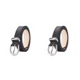 thumbnail image 1 of Guardurnaity Cinturón de moda de cuero para mujer - Accesorio imprescindible para cinturón de atuendo para mujer Cinturón de cuero negro 110cm negro 110cm 2Conjunto, 1 of 6
