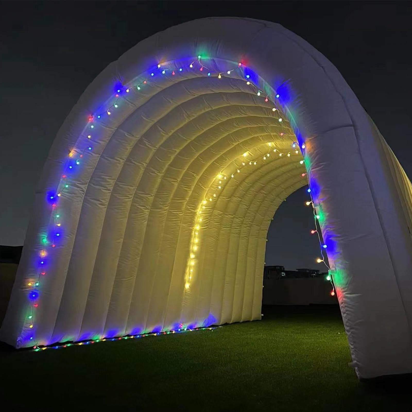 Inflatable Sports Tunnel Arch with Blower 16x10x10ft White Event Entrance for Shops Schools & Supermarkets