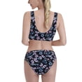 thumbnail image 3 of Daiia Love Butterflies printed 2 piece Swimsuit Bikinis for Women High Waisted Racerback Bathing Suits Summer Tummy Control Scoop Neck Swimwear-X-Large, 3 of 8