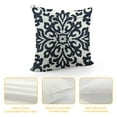 thumbnail image 4 of Shiartex Canvas Decorative Cushion Covers Navy Blue Bohemian Flower Throw Pillow Covers 22x22in, 4 of 5