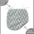 thumbnail image 4 of Abstract Dining Chair Pad, Seamless Pattern with Citrus Like Lemon Lime Tangerine Orange Print, Water Resistant Pillow with Straps for Kitchen Seats, 12 Pieces Set, Pale Green and Violet, by Ambesonne, 4 of 5