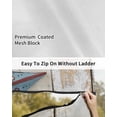 thumbnail image 6 of 4th of July RV Awning Sun Shade Screen 9'X7' Western Star Teal Mesh Sunscreen Rustic Wood Grain Awning Shade Screen with Zipper UV Blocker Completed Kits for RV Motorhome Camper Travel, 6 of 7