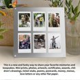 thumbnail image 2 of Clear Acrylic Floating Frame with 6 Grid Double Layer Magnetic Picture Frame Free Standing for Refrigerator Desktop Display White, 2 of 4