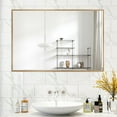 thumbnail image 3 of Full Length Floor Mirror Wall Mounted Rectangle Gold 36"x24", 3 of 9