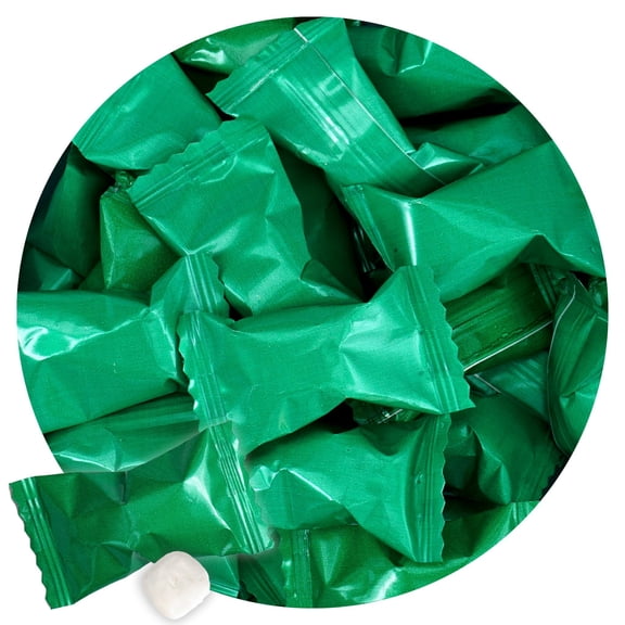 Green Buttermints, 13 Ounce Bulk Bag, After Dinner Mints, Approximately 90 Pieces, Butter Mints Individually Wrapped, Green Candy