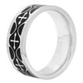 thumbnail image 2 of Men?s Stainless Steel 8mm Black Celtic Cross Wedding Band - Mens Ring, 2 of 2