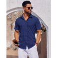 thumbnail image 4 of COOFANDY Mens Casual Business Shirts Button Up Slim Fit Short Sleeve Shirts Work Office, 4 of 5