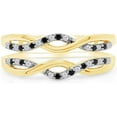 thumbnail image 2 of Gems Jewels 14K Yellow Gold Plated 2.50 Ct Round Cut White Diamond & Black Diamond Enhancer Guard Wrap Ring 925 Sterling Silver For Women's -4, 2 of 4