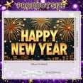 thumbnail image 2 of Golden Fireworks Happy New Year Banner 3D Text Design Festive Backdrop Black Background Sparkling Effect Holiday Background for New Year Party New Year's Eve Indoor Celebration, 2 of 9