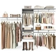 thumbnail image 5 of Homieasy 96'' Hanging Closet System, 8FT Closet Organizer System with Hanging Rod, Walk In Mounted Closet System, Built-In Clothes Garment Rack with 3 Shelving Towers(Can Be Cut To Fit), Gray, 5 of 7
