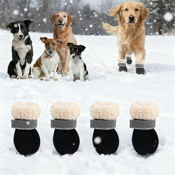 Durable All-Weather Pet Shoes for Outdoor Walks and Runs with - Soles and Reflective Strips Suitable for Cats and Dogs