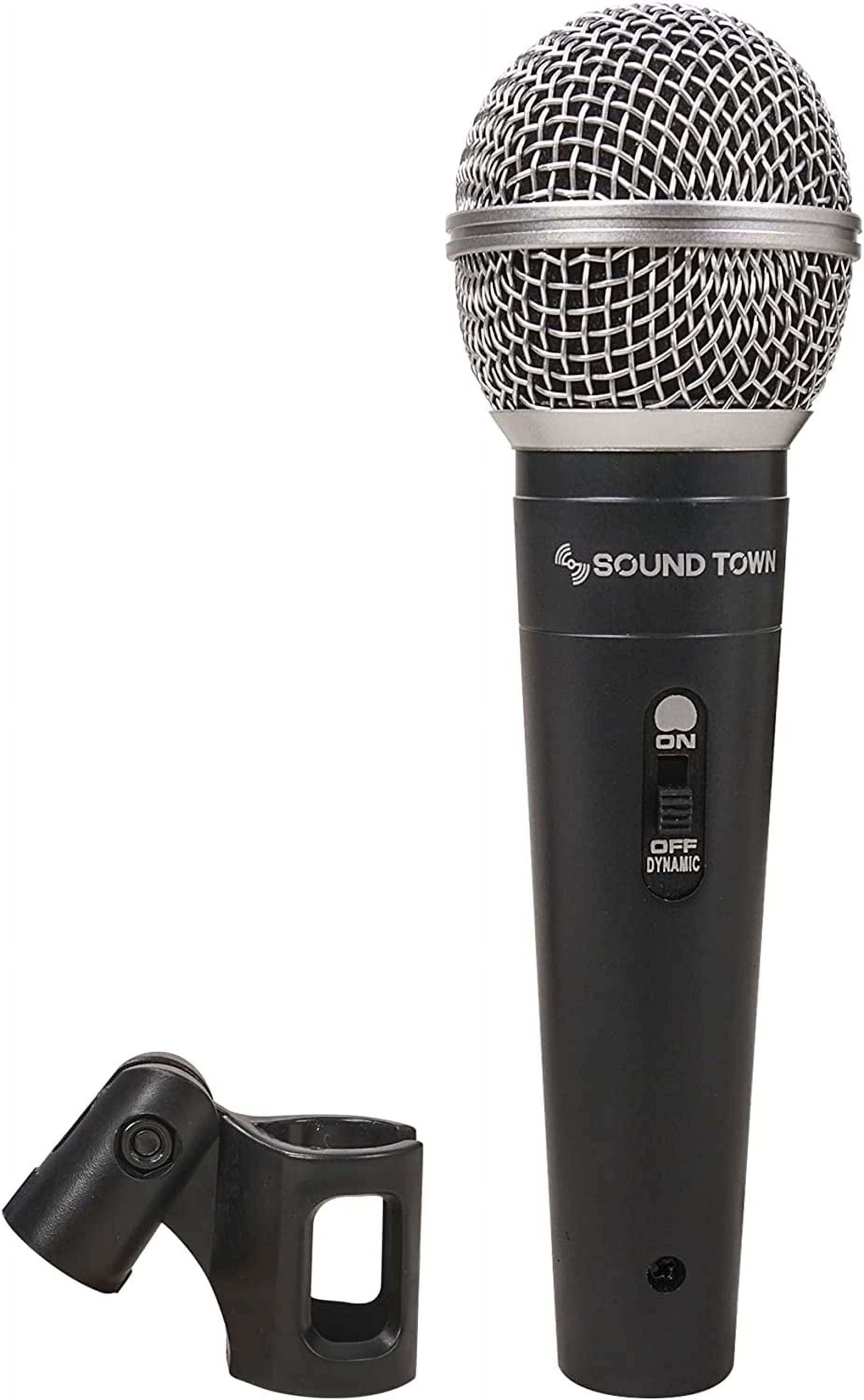 Sound Town 3-Piece Professional Handheld Dynamic Microphone Kit with Carry Case, Mic Clips, 26ft XLR to 1/4" Audio Cables (STMICKT3)