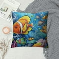 thumbnail image 2 of COMIO  Beautiful Lovely Fishes Pillowcases Watercolor Marine Life Colorful Coral Painting Pillow Case Decorative Throw Pillow Cover for Home Sofa Office, 2 of 5